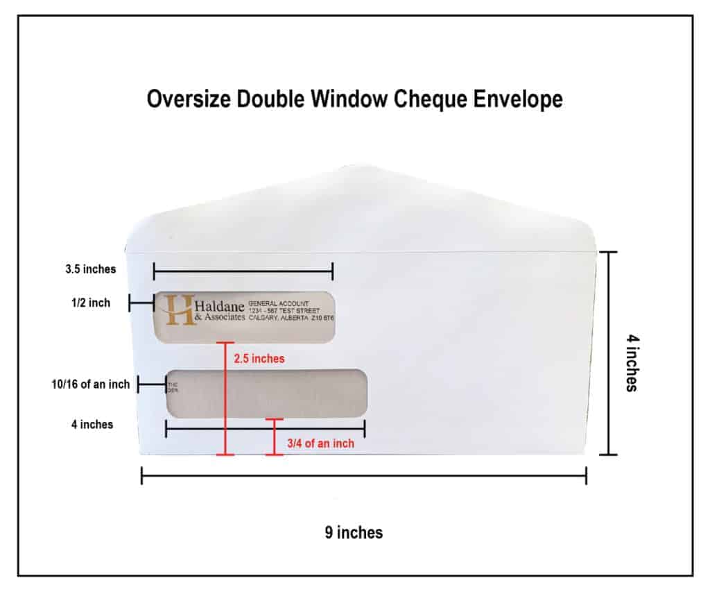 Oversize Double Window Envelope SPECS Oversize Double Window Envelope SPECS