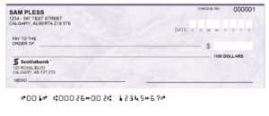 cheque cheques scotiabank routing micr encoding