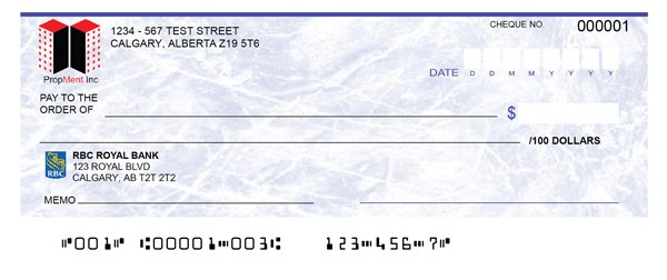 Royal bank of canada cheque
