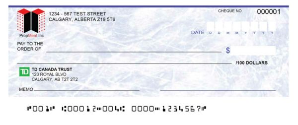 TD Personal Bank Cheques | Cheque Print